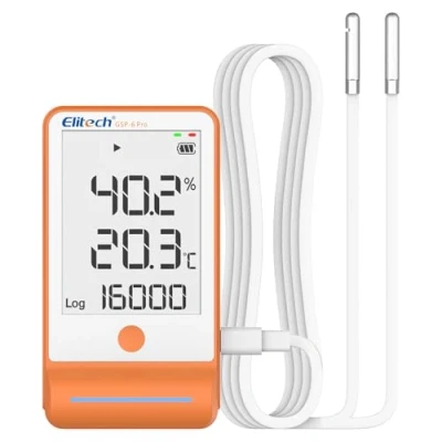 Imagen de Elitech GSP 6 Registrador de Datos Temperatura y Humedad para la Cadena Frío Refrigeración Temp+Humid