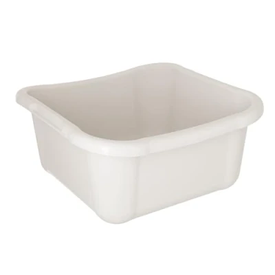 Imagen de KADAX cuenco rectangular para la colada, resistente, con asas cómodas, recipiente de almacenamiento, bandeja limpieza compacta, (blanco, 12 L)