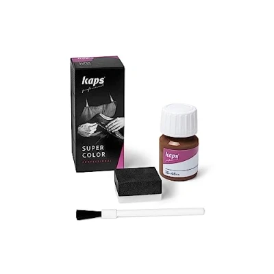 Imagen de Kaps Tinte para Zapatos y Bolsos de Cuero Textil con Esponja Brocha, Super Color, 70 Colores (179 nogal)