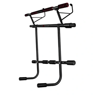 Imagen de KESSER® 4en1 barra de dominadas premium incl DIP Station &amp; Power Ropes, puerta plegable, colgado seguro del marco la puerta, para Crossfit, verde
