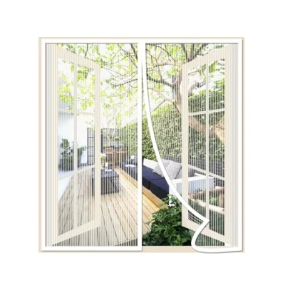 Imagen de Risareyi Mosquitera Ventana Magnetica 115x105cm, Cierre Automático Cortinas Iman Fuertes, Entre Aire Fresco, Antimosquitos Para Puerta Ventana, Montaje adhesivo, a Medida, Blanco