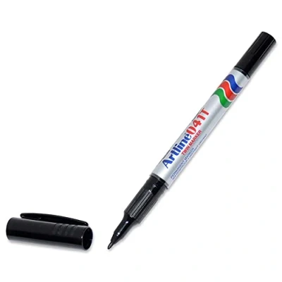 Imagen de Artline 041T 0,4 1,0 mm punta redonda Dual Ended marcador permanente negro [unidades 12]