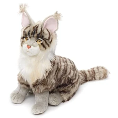 Imagen de Uni Toys Gato Maine Coon, Sentado (Gris) 30 cm (Altura) de Peluche