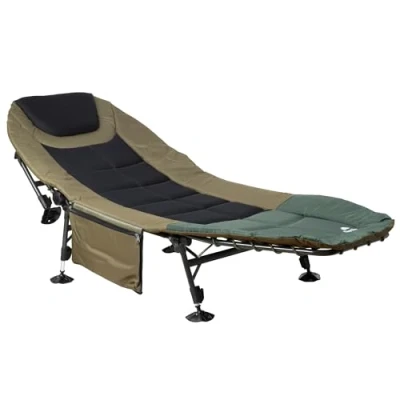 Imagen de CampFeuer Cama de Pesca Acolchada XXL 200 x 81 41 98 cm Camilla Camping Plegable y Regulable en Altura con 6 Patas Silla Pesca, Catre Plegable, Portátil para Exteriores