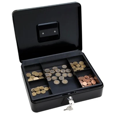 Imagen de Wedo 145421X Caja para dinero (30 x 24 9 cm, 5 compartimentos), color negro
