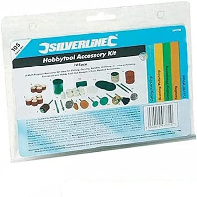 Imagen de Silverline Tools 349758 Accesorios variados para Herramienta Rotativa, Vástago Diámetro 3.17 mm, 105 Piezas