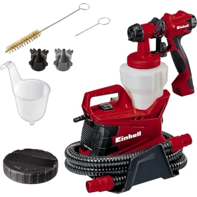 Imagen de Einhell Sistema eléctrico de pulverización pintura TC SY 700 S (700 W, semi estacionario, áreas trabajo medianas y grandes, para barnices, esmaltes pinturas paredes interiores), rojo
