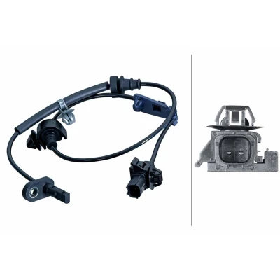 Imagen de HELLA 6PU 358 251 121 Sensor de ABS Eje delantero con clips fijación en el cable Hall 2polos 692mm HONDA: CR V III (RE) 2.4, 2.2 i DTEC 4WD