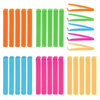 Imagen de Chudian 30pcs Pinzas de Plastico, Cierre Bolsas Cocina Clips Almacenamiento Comida Casera para Almacenar Alimentos Aperitivos (5 Colores)