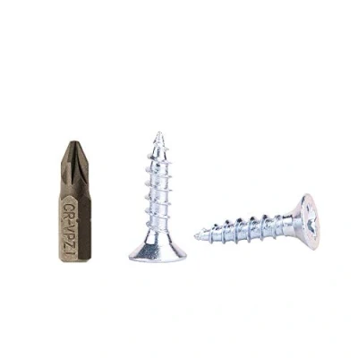 Imagen de Paquete de 100 tornillos para madera acero chapado en zinc 3,5 x 16 mm, cabeza Pozi Drive, sujetadores, avellanados, aglomerado (100)