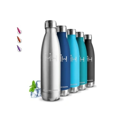 Imagen de Botella Agua Acero Inoxidable, 750ml Termica, A Prueba de Fugas, Gimnasio, sin BPA, Cantimplora Mantiene 24H Frio/12H Calor, para Escuela, Gym, Oficina, Outdoor