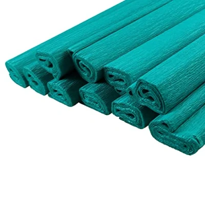Imagen de Netuno 10 rollos de papel crepé color verde mar 200 x 50 cm tonos verdes para manualidades