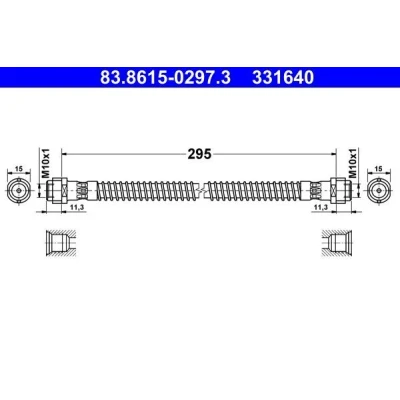 Imagen de ATE 83.8615 0297.3 Latiguillos de Freno 295mm