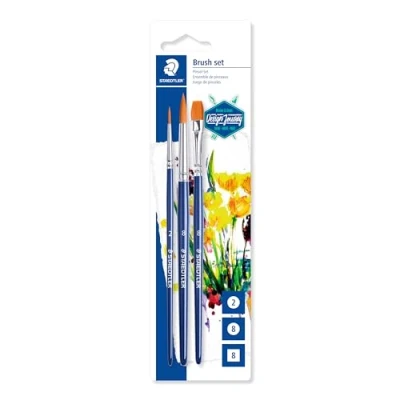 Imagen de STAEDTLER 989 SBK3 3ST Synthetic Brushes, Color Azul, 2/8 (989 3ST)