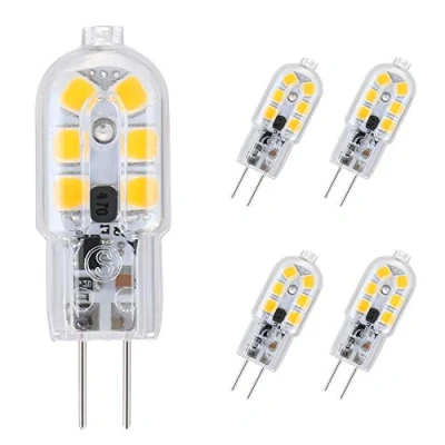 Imagen de Vicloon G4 LED Bombillas, 5 PCS 2W Capsule Equivalente a 20W Halógenas, Blanco cálido DC/AC 12V 3000K 130lm,No Regulable