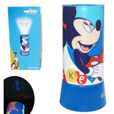 Imagen de Lámpara con proyector Mickey Mouse Disney luz nocturna 2 en 1 luces LED de colores funciona a pilas