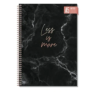 Imagen de Bullet Journal dotted A5 con espiral [Less is more] 160 páginas Cuaderno de lunares espiral, bloque universitario, Sprial Block, Bloc notas Trendstuff by Häfft
