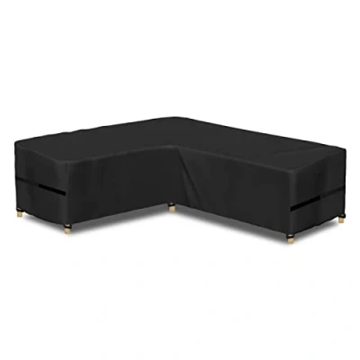 Imagen de AWNIC Funda de sofá jardín en Forma L, Fundas para Muebles Esquina ratán Impermeables Juegos Comedor Exterior L Resistentes a los Rayos UVA 215 x 71 cm