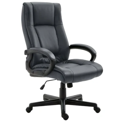 Imagen de Silla de Oficina XL Sparta en Cuero PU I Ejecutiva Giratoria Escritorio Regulable Altura Ergonómica Color:, Color:Gris