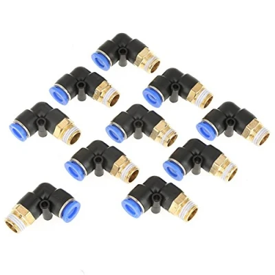Imagen de FTVOGUE 10 unids Codo Neumático Conector Rápido Adaptadores de Aire Adaptador Rosca Diámetro 8mm G1 / 4