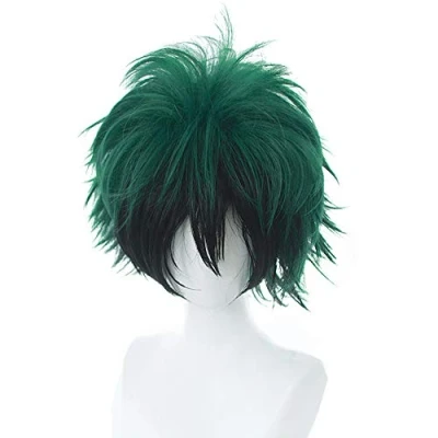 Imagen de OSIAS Peluca Cosplay Anime, Fiesta Halloween, Redecilla Gratis(Midoriya Izuku)
