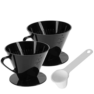 Imagen de Westmark Set de café 3 piezas, 2 filtros tamaño 4 y cuchara dosificadora café, Plástico, Negro/Blanco, 244422E6