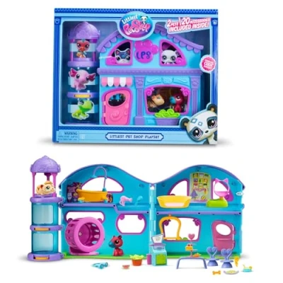 Imagen de Bandai Littlest Pet Shop La Grande Maison Des Estuche de Juego con 2 Incluido y 20 Accesorios Mini Figurinas para Animales coleccionables Juguete Infantil 4 años +