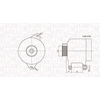 Imagen de MAGNETI MARELLI 063738250010 Alternador 12V 95A PEUGEOT: 405 II Berlina, 406 Boxer Furgón, FIAT: Ducato Bus
