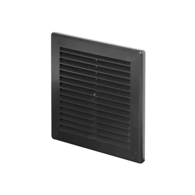 Imagen de Awenta Cubierta de rejilla ventilación plástico 150 x mm, color negro con red mosquitos, cubiertas agujeros tornillo para un mejor aspecto