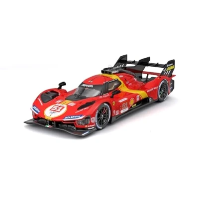 Imagen de Burago 1/24 Maqueta Coche Ferrari 499P LMH, Cuerpo de Metal, Apertura Puertas Manual, 24h Le Mans 2023, Maquetas Coches, Miniatura colección, Competición, Carreras, +14 años (78059)
