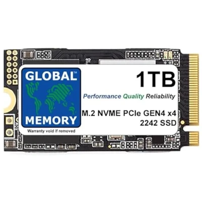 Imagen de GLOBAL MEMORY Unidad de estado sólido (SSD) M.2 2242 PCIe Gen4 x4 NVMe 1 TB para portátiles, ordenadores escritorio, servidores, estaciones trabajo, placas madre