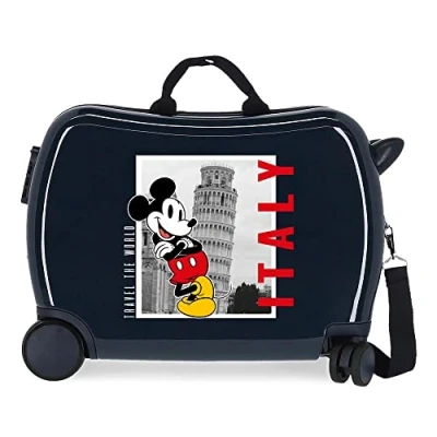 Imagen de Disney Mickey y Minnie Travel the World Italy Maleta Infantil Azul 50x39x20 cms Rígida ABS Cierre de combinación lateral 34L 1