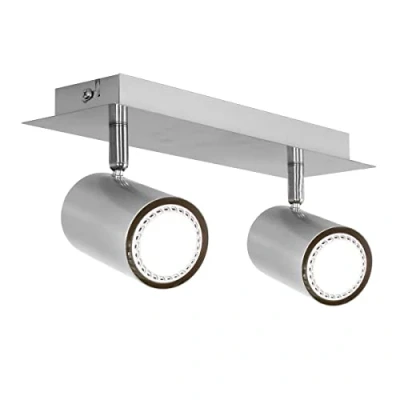 Imagen de Trio 802400207 Serie 8024 Focos con 2 luces, bombillas excluidas, GU10, 35 W, 230 V, A++, E, IP20, 15 x 30 9 cm, metal, níquel mate