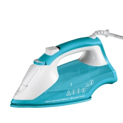Imagen de Russell Hobbs Plancha ropa vapor, 2400 W, golpe vapor 115 g/min, Light&amp;Easy Brights Aqua, cerámica con acondicionador, automático, depósito 240 ml, antical y antigoteo, 35 g/min