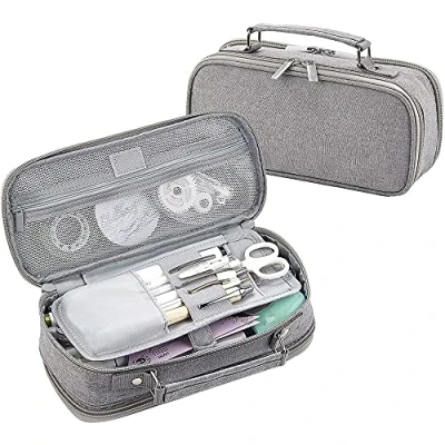 Imagen de EULANT Estuches Escolares 2 Cremalleras &amp; 3 Compartimentos, Estuche de Lápices Gran Capacidad, Grandes para Oficina/Escuela/Almacenamiento Viaje,Gris