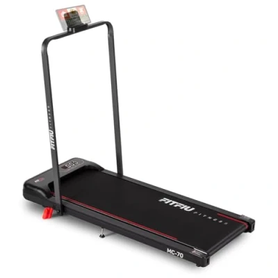 Imagen de FITFIU Fitness MC 70 Cinta de Correr Plegable Velocidad Ajustable hasta 10km/h, inclinación Fija 5º, Superficie Carrera 36x100cm, Manillar abatible y Pantalla LCD