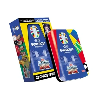 Imagen de Topps Euro 2024 Match Attax Oficial Mini Lata Shining Stars ¡Contiene 28 Cartas más 3 exclusivas Limited Edition!