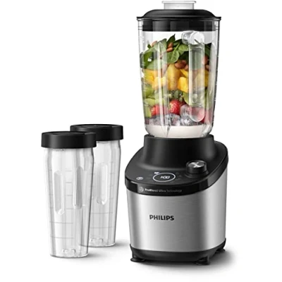 Imagen de Philips 7000 Series Batidora de Alta Velocidad 1500 vatios, 2 litros, Tecnología ProBlend Ultra, Programas selección rápida, Recetas HomeID, Función limpieza Vasos(HR3760/10)
