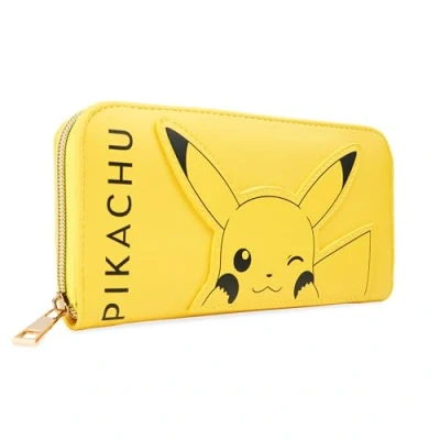 Imagen de Pokémon Bolsos Cartera para Mujeres Monedero Mujer Grande con Ranuras Tarjetas, Bolsillo Cierre Monedas Regalos Navidad
