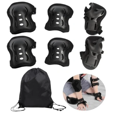Imagen de DALAETUS 7 Piezas Rodilleras Niño, Protecciones Patines Set con Rodilleras, Coderas, Muñequeras y Bolsa de Bandolera para Patinaje, Ciclismo, Monopatín, Bicicleta
