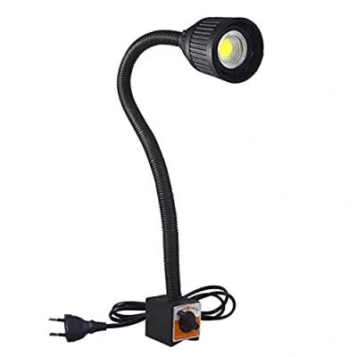 Imagen de luz magnética Cuello de cisne flexible 500 lúmenes Cob trabajo con base ajustable para torno fresadora CNC máquina coser Iluminación industrial