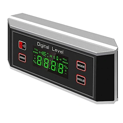 Imagen de ANCLLO Inclinómetro digital de nivel con base magnética ranura en V, caja niveles, buscador ángulo 4 x 90 , transportador impermeable IP65, 0 360 grados