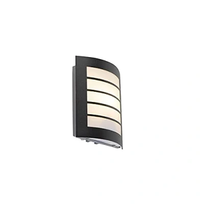 Imagen de Qazqa Moderno Aplique negro IP44 sensor crepuscular MIRO Plástico Rectangular Adecuado para LED Max. 1 x 10 Watt