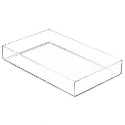 Imagen de iDesign Cubertero para cajón, organizador de cajones extragrande plástico, separador cubiertos y otros utensilios, transparente