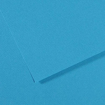 Imagen de Canson Mi Teintes Papel de Color Pulpa Teñida, 160 g/m2, Azul (Turquoise 595), 29,7x59, Pack 10