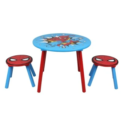 Imagen de Marvel Spider Man Juego de mesa y taburete para 2, soporta hasta 30 kg por taburete, óptimo jugar realizar actividades, tamaño pequeño, multicolor