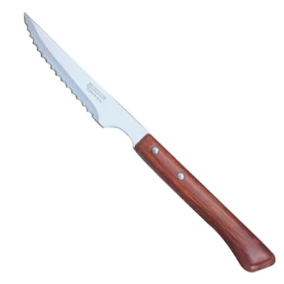 Imagen de Arcos Serie Cuchillos de Mesa, Cuchillo Chuletero, Hoja Serrada Acero Inoxidable Nitrum 110 mm, Mango Madera comprimida Color Marrón