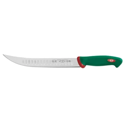 Imagen de Sanelli Premana Professional Cuchillo Scimitarra Olivato, Acero Inoxidable, Verde/Rojo, Longitud Hoja 26 cm.