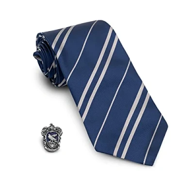 Imagen de Funidelia Corbata y pin Ravenclaw Harry Potter para hombre Hogwarts, Magos Accesorios adultos, accesorio disfraz Azul