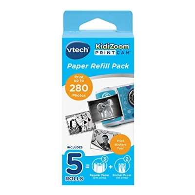 Imagen de VTech 80 417449 Pack 5 Rollos Recambio de Papel térmico (3 térm. y 2 Pegatina), Color, único (80 417449)